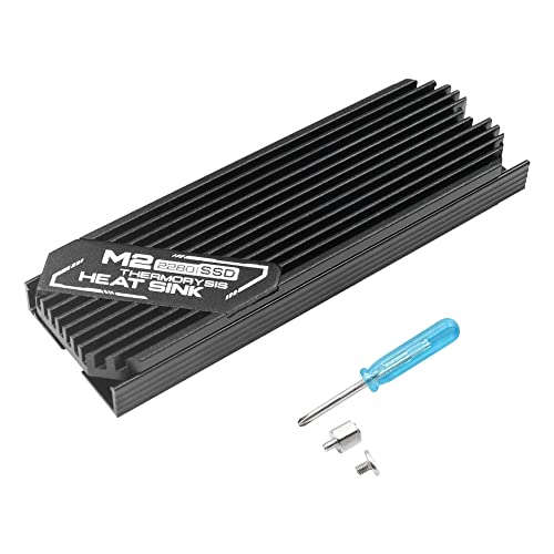 M.2 2280 SSD Kühlkörper YACSEJAO M.2 Kühlkörper NVMe Kühler mit Thermo-Silikonpad für PC M.2 PCIE NVMe SSD, Schwarz von YACSEJAO