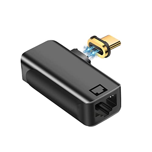 USB-C-Ethernet-Magnetadapter YACSEJAO 90-Grad-24-Pin-Typ-C-auf-RJ45-Gigabit-LAN-Anschluss USB-C-Netzwerkadapter für Windows Android Mac OS von YACSEJAO
