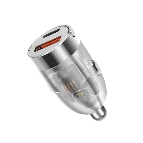 YACSEJAO 120W Versteckter Pull Ring Auto Ladegerät USB C Zigarettenanzünder Adapter [PD 60W PPS/QC 60W] 12v Mini USB Buchse Schnellladen von YACSEJAO