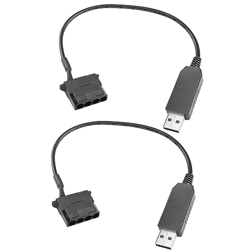 YACSEJAO 12V USB zu Molex Lüfter Step-Up Kabel 2 Pack USB Port zu 12V Molex Computer PC Lüfter Adapterstecker Stromversorgungskabel (11.8"/30cm) von YACSEJAO