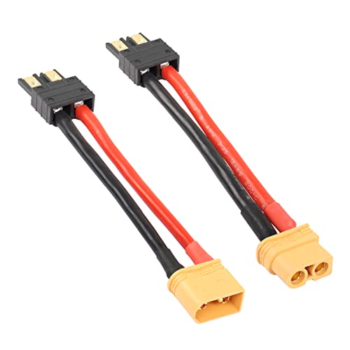 YACSEJAO 1Paar TRX zu XT60 Stecker 12AWG RC LiPo Akku Stecker Adapter Kompatibel mit Stecker von YACSEJAO