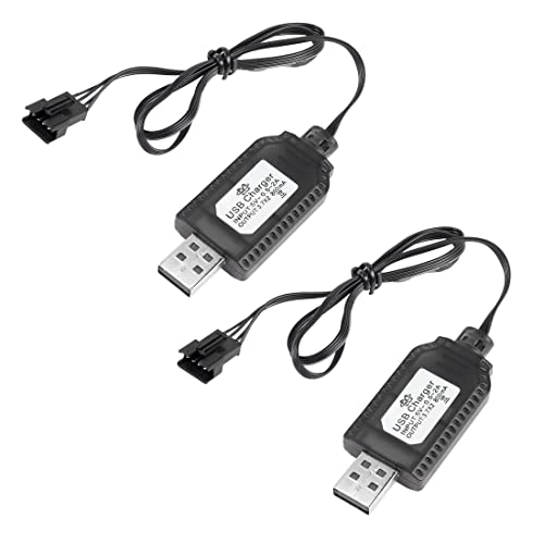 YACSEJAO 2 Pack 7.4V USB Ladekabel mit SM-4P Stecker für LiPo Akku RC Modellfahrzeug Buggy Auto LKW Boot YACSEJAO 2 Pack 7.4V USB Ladekabel mit SM-4P Stecker für LiPo Akku RC Modellfahrzeug Buggy Auto LKW Boot von YACSEJAO