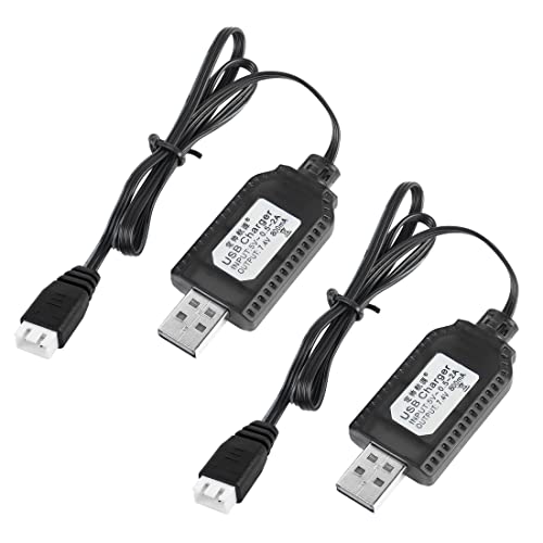 YACSEJAO 2 Pack LiPo Akku USB Ladekabel mit XH-3P Stecker für 7.4V RC Modellfahrzeug SCX10 RC Auto Rock Crawler FPV Drohne von YACSEJAO