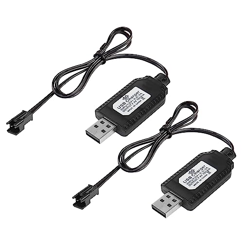 YACSEJAO 2-Pack USB Ladegerät Kabel mit SM-2P Stecker kompatibel mit 7.4V 1000mA LiPo Batterien für RC Drohnen Fahrzeug Buggy Auto LKW Boot YACSEJAO 2-Pack USB Ladegerät Kabel mit SM-2P Stecker kompatibel mit 7.4V 1000mA LiPo Batterien für RC Drohnen Fahrzeug Buggy Auto LKW Boot von YACSEJAO