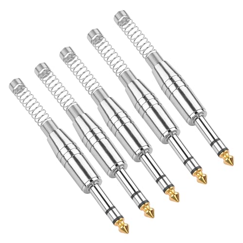YACSEJAO 5 Stück TRS 1/4“ Ersatzstecker 6,35mm Stereo Stecker Audio Stecker für Mikrofon Lautsprecher Audio Kabel Reparatur von YACSEJAO