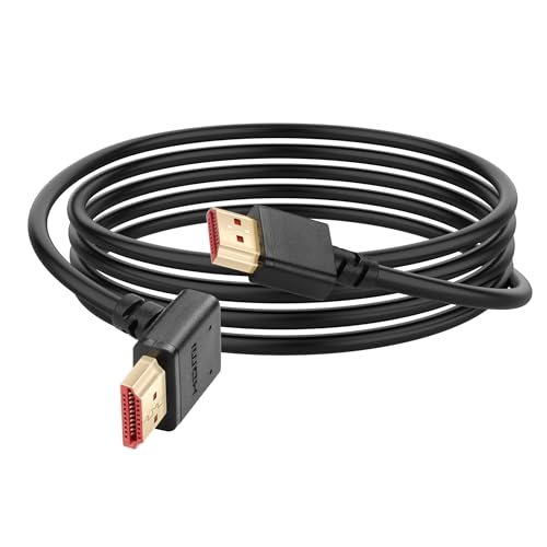 YACSEJAO 8K HDMI 2.1 rechtwinkliges Kabel 6.6FT 90 Grad 48Gbps High Speed HDMI Stecker auf Stecker Kabel für 4K@120Hz 8K@60Hz 2K@240Hz (Down Angle) von YACSEJAO