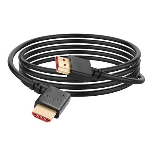 YACSEJAO 8K HDMI 2.1 rechtwinkliges Kabel 6.6FT 90 Grad 48Gbps High Speed HDMI Stecker auf Stecker Kabel für 4K@120Hz 8K@60Hz 2K@240Hz (Left Angle) von YACSEJAO
