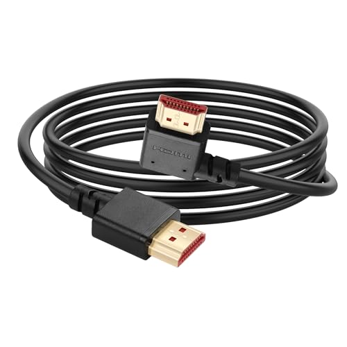 YACSEJAO 8K HDMI 2.1 rechtwinkliges Kabel 6.6FT 90 Grad 48Gbps High Speed HDMI Stecker auf Stecker Kabel für 4K@120Hz 8K@60Hz 2K@240Hz (Right Angle) von YACSEJAO