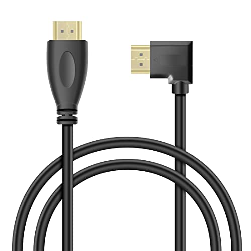 YACSEJAO 90 Grad HDMI-Verlängerungskabel, 90 Grad vergoldet, 270 Grad Winkel, 4K HDMI 1.4 Kabel, unterstützt Ethernet, 3D, 4K und Audio-Return (linker Winkel) von YACSEJAO