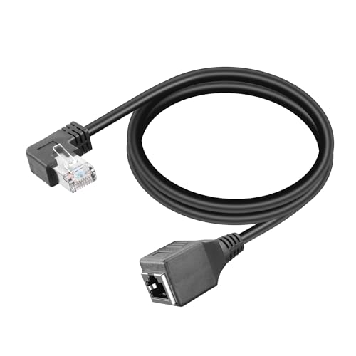 YACSEJAO Cat6 geschirmtes Verlängerungskabel 90 Grad 2FT RJ45 8p8c Stecker zu Buchse Extender Kabel Ethernet FTP geschirmt Stecker zu Buchse (Linker Winkel) von YACSEJAO