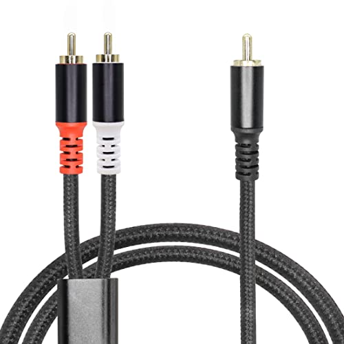 YACSEJAO Cinch-Y-Kabel, vergoldet, Cinch-Y-Splitter, Stecker auf Dual-Cinch-Stecker, Audio-Adapterkabel für Subwoofer, Heimkino-Verstärker (2 m) von YACSEJAO