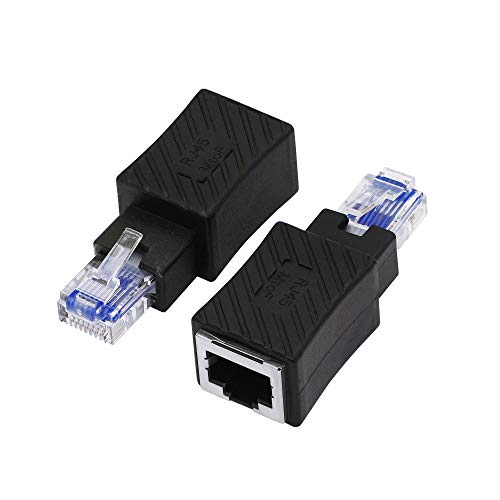 YACSEJAO Ethernet-Adapter, Cat5e/Cat6, RJ45, Ethernet-Adapter, RJ45/8P8C, Stecker auf Buchse, 2 Stück (Ethernet-Adapter) von YACSEJAO