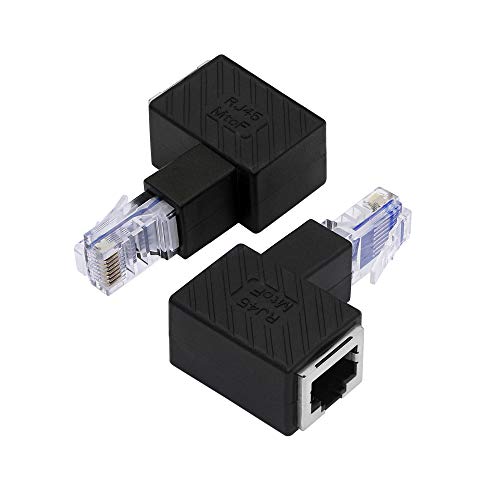 YACSEJAO Ethernet-Adapter, Cat5e/Cat6, RJ45, Ethernet-Adapter, RJ45/8P8C, Stecker auf Buchse, 2 Stück (hoch) von YACSEJAO