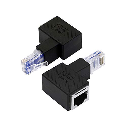 YACSEJAO Ethernet-Adapter, Cat5e/Cat6, RJ45, Ethernet-Adapter, RJ45/8P8C, Stecker auf Buchse, 2 Stück (nach unten) von YACSEJAO