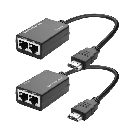 YACSEJAO HDMI Extender über HDMI zu Cat5e/6 Netzwerk Balun Kabel Adapter Konverter 100FT/30M Sender Signal Verstärker Repeater Sender Unterstützung bis zu 1080P YACSEJAO HDMI Extender über HDMI zu Cat5e/6 Netzwerk Balun Kabel Adapter Konverter 100FT/30M Sender Signal Verstärker Repeater Sender Unterstützung bis zu 1080P von YACSEJAO