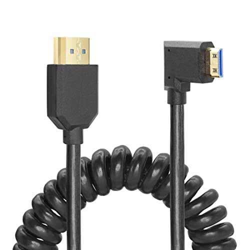 YACSEJAO HDMI-Kabel, rechtwinklig, 8 K, 48 Gbit/s, HDMI 2.1, Mini-HDMI-auf-HDMI-Stecker, High-Speed-Kabel (links) von YACSEJAO