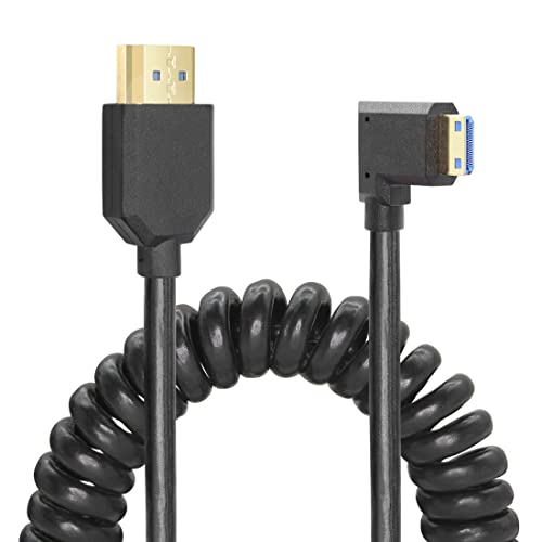 YACSEJAO HDMI-Kabel, rechtwinklig, 8 K, 48 Gbit/s, HDMI 2.1, Mini-HDMI-auf-HDMI-Stecker, Hochgeschwindigkeits-Kabel (rechter Winkel) von YACSEJAO