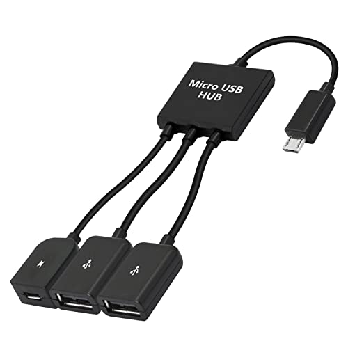 YACSEJAO Micro USB auf Dual USB Kabel Micro USB Stecker auf 2 USB Buchse OTG Splitter mit Micro Buchse für Android Tablet PC und Smartphone und mehr von YACSEJAO