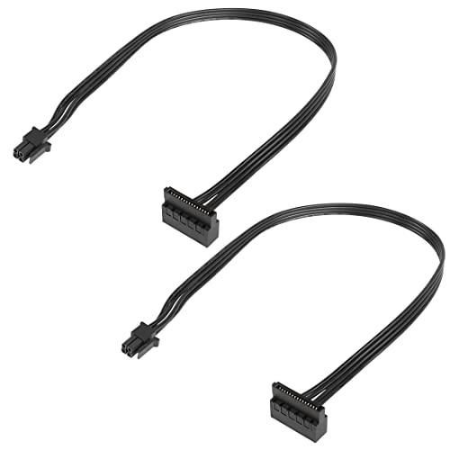 YACSEJAO Mini 4 Pin auf 15 Pin SATA Buchse Stromadapterkabel Motherboard ATX-KABEL für Festplatten HDD Blu-ray und CD-Laufwerke (40cm, 2Pack) von YACSEJAO