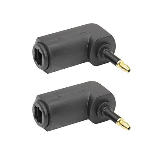 YACSEJAO Optischer Mini-Audio-Adapter, 2 Stück, 90 Grad, 24 K vergoldet, Toslink auf 3,5-mm-Klinkenstecker, Mini-Toslink, digitales optisches S/PDIF-Audiokabel YACSEJAO Optischer Mini-Audio-Adapter, 2 Stück, 90 Grad, 24 K vergoldet, Toslink auf 3,5-mm-Klinkenstecker, Mini-Toslink, digitales optisches S/PDIF-Audiokabel von YACSEJAO