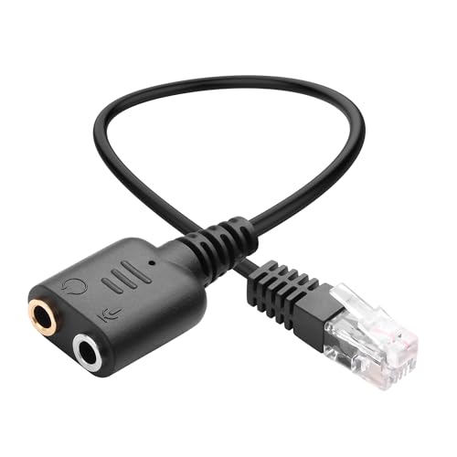 YACSEJAO RJ9 zu Dual 3,5mm Telefon Audio Kabel 8inch/20cm RJ9 Stecker zu Dual 3,5mm Buchse Kopfhörer Adapter für PC Telefon Telefon Headset von YACSEJAO