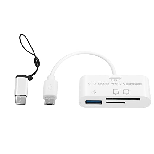 YACSEJAO USB C SD Kartenleser Adapter, Typ C Micro SD TF Kartenleser Adapter, 3 in 1 USB C zu USB Kamera Speicherkartenleser Adapter für mehr UBC C Geräte von YACSEJAO