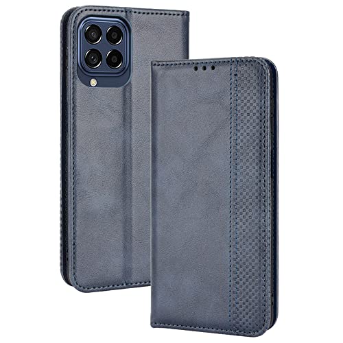 YAKUN Hülle für Samsung Galaxy M53 5G Lederhülle, Premium PU + TPU Flip Case Brieftasche Schutzhülle Handyhülle mit Ständer Funktion/Kartensteckplätzen, Blau von YAKUN