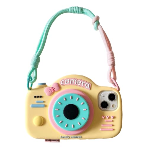 YAKVOOK 3D-Cartoon-Schutzhülle für iPhone 16 Pro Max, Kawaii-Handyhülle, niedlich, lustige Kamera mit Halterung, Handgelenkschlaufe, Schutzhülle für Damen, weiches Silikon, stoßfeste Abdeckung für YAKVOOK 3D-Cartoon-Schutzhülle für iPhone 16 Pro Max, Kawaii-Handyhülle, niedlich, lustige Kamera mit Halterung, Handgelenkschlaufe, Schutzhülle für Damen, weiches Silikon, stoßfeste Abdeckung für von YAKVOOK