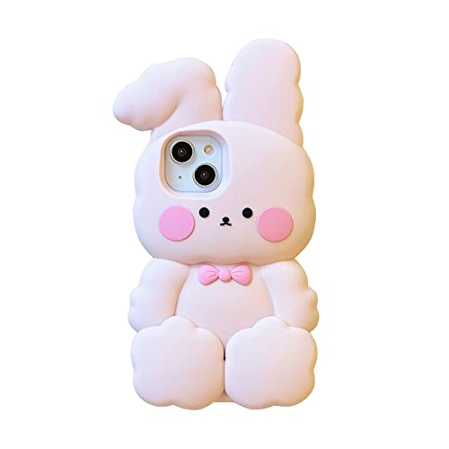 YAKVOOK Bunny for iPhone 12 Pro Max Case, Kawaii Phone Cases Cases 3D Silicone Cartoon Cotton Rabbit Case Fun for iPhone 12 Pro Max Cute Case Soft Rubber Shockproof Protective Case for Women Girls von YAKVOOK