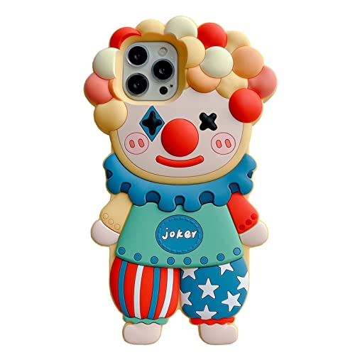 YAKVOOK Für iPhone 13 Hülle, Kawaii Clown Handyhüllen 3D Silikon Cartoon Hülle Spaß Apply für iPhone 13 Cute Case Soft Rubber Stoßfest Schutzhülle für Frauen Mädchen von YAKVOOK