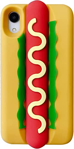 YAKVOOK Kawaii-Handyhüllen für iPhone X/XS, niedliches Cartoon-Essen, Hot Dog, Hamburger, Handyhülle, 3D-Hülle, weiches Silikon, stoßfest, Schutzhülle für iPhone X/XS von YAKVOOK
