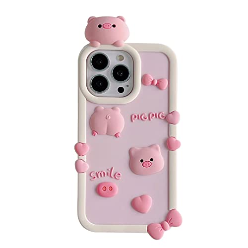 YAKVOOK Kawaii-Handyhüllen für iPhone 13 Pro, süßes Cartoon-Schwein-Motiv, einzigartig, lustig, 3D-Hülle, weiches Silikon, stoßfest, für Damen und Mädchen YAKVOOK Kawaii-Handyhüllen für iPhone 13 Pro, süßes Cartoon-Schwein-Motiv, einzigartig, lustig, 3D-Hülle, weiches Silikon, stoßfest, für Damen und Mädchen von YAKVOOK