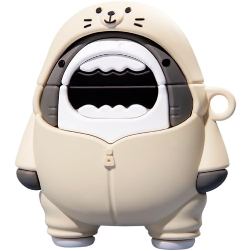 YAKVOOK Schutzhülle für AirPods 4, niedlicher 3D-Cartoon-Hoodie, Hai, AirPods 4, 4. Generation, weiche Silikon-Schutzhülle mit Schlüsselanhänger, stoßfeste Ladehülle für Mädchen und Frauen YAKVOOK Schutzhülle für AirPods 4, niedlicher 3D-Cartoon-Hoodie, Hai, AirPods 4, 4. Generation, weiche Silikon-Schutzhülle mit Schlüsselanhänger, stoßfeste Ladehülle für Mädchen und Frauen von YAKVOOK