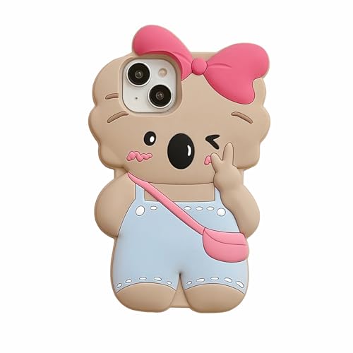 YAKVOOK Kawaii 3D Silikon Cartoon Koala Fun Cute Case für iPhone 14 Pro von YAKVOOK