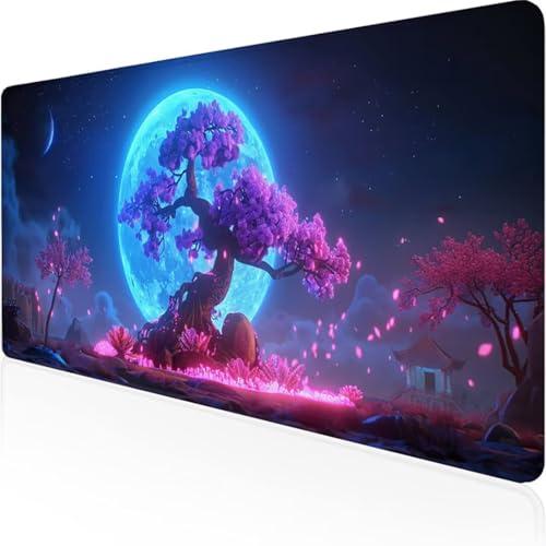 XXL Gaming Mauspad Liquid Design 900 x 400 Premium Mousepad Size XXL vernähte Kanten langlebig mit high-end Glide und Anti-Rutsch Mond Baum Des Lebens XXL Gaming Mauspad Liquid Design 900 x 400 Premium Mousepad Size XXL vernähte Kanten langlebig mit high-end Glide und Anti-Rutsch Mond Baum Des Lebens von YALNSENN