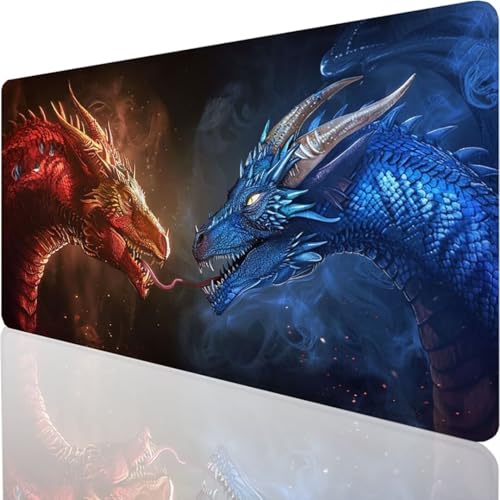 XXL - Weiches Gaming-Mauspad für schnelle Spielstile und optimale Kontrolle 700x300x3mm, Mousepad Texturierter Stoff aus Mikrogewebe, Rutschfestes Gummi - Blau Drachen M-5 XXL - Weiches Gaming-Mauspad für schnelle Spielstile und optimale Kontrolle 700x300x3mm, Mousepad Texturierter Stoff aus Mikrogewebe, Rutschfestes Gummi - Blau Drachen M-5 von YALNSENN