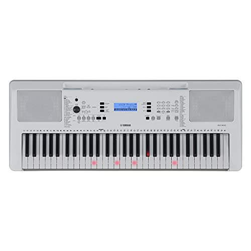 Yamaha EZ-300 Digital Keyboard, weiß – Portables Lern-Keyboard mit USB-to-Host-Anschluss – Keyboard mit 61 anschlagdynamischen Leuchttasten von YAMAHA