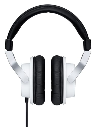 Yamaha HPH-MT7 Studio-Kopfhörer – Faltbare High End Kopfhörer mit 3 m Kabel und 6,3 mm Standard-Stereo-Adapterstecker – Weiß von YAMAHA