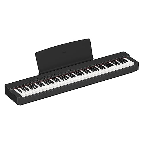 Yamaha P-225 Digital Piano, Schwarz – Leichtes und tragbares Digital Piano mit der Graded-Hammer-Compact-Tastatur mit 88 gewichtetet Tasten und 24 Instrumentenklängen von YAMAHA
