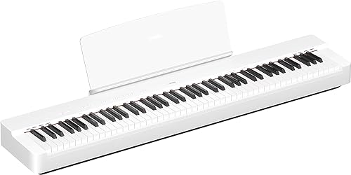 Yamaha P-225 Digital Piano, weiß – Leichtes und tragbares Digital Piano mit der Graded-Hammer-Compact-Tastatur mit 88 gewichtetet Tasten und 24 Instrumentenklängen von YAMAHA