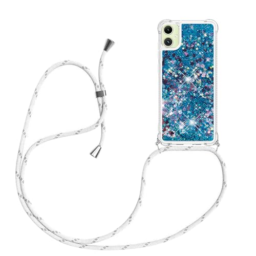 YAMCCCSE Handykette Hülle für Samsung Galaxy A06 - Quicksand Glitzer Hülle mit Band - Silikon Handyhülle mit Kordel Umhängenband - Schnur mit Treibsand Case zum Umhängen, Blau YAMCCCSE Handykette Hülle für Samsung Galaxy A06 - Quicksand Glitzer Hülle mit Band - Silikon Handyhülle mit Kordel Umhängenband - Schnur mit Treibsand Case zum Umhängen, Blau von YAMCCCSE