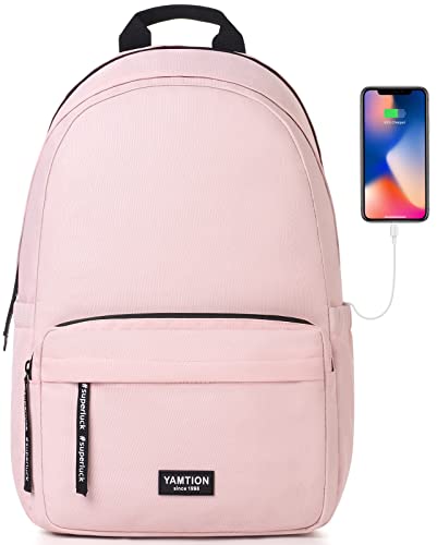 YAMTION Rucksack Schule Mädchen Rucksack Frauen für Uni Studium Freizeit,Schulrucksack Damen mit USB,Daypack Mädchen Rucksack Laptop Schultasche 15.6" Cityrucksack Damen mit Anti Diebstahl Tasche von YAMTION