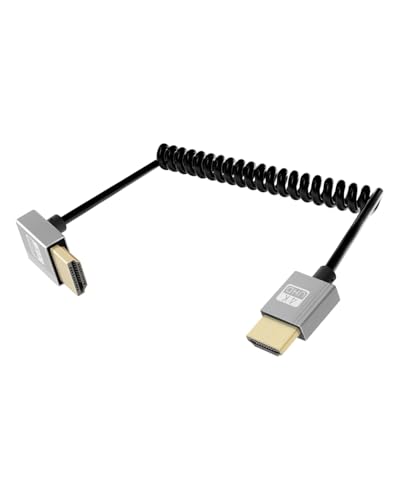 YANBORONSN 4K HDMI Spiralkabel 2.2FT, Kurzes HDMI zu HDMI Kabel, Spring Spiral HDMI 2,0 Kabel 4K@120Hz 18Gbps für Kamera/TV/Capture Karten/Tablet (Aufwärts) von YANBORONSN