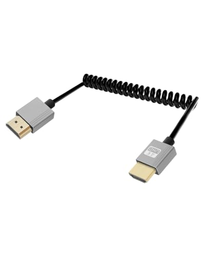 YANBORONSN 4K HDMI Spiralkabel 2.2FT, Kurzes HDMI zu HDMI Kabel, Spring Spiral HDMI 2,0 Kabel 4K@120Hz 18Gbps für Kamera/TV/Capture Karten/Tablet (regelmäßig) von YANBORONSN