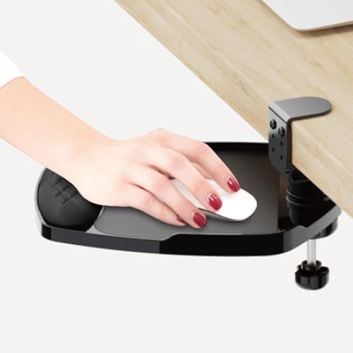YANGHX Ergonomische Maus-Plattform unter dem Schreibtisch, um 360 ° drehbar, verstellbar, Computer-Schreibtisch-Verlängerung, Handgelenkauflage, Mauspad, Handgelenkstütze von YANGHX