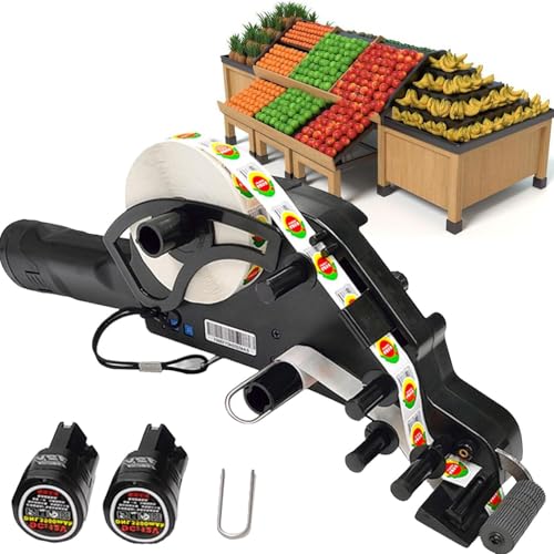 Tragbarer Barcode-Applikator-Aufkleber-Etikettierer, Hand-Aufkleber-Etikettierer mit 2 Wiederaufladbaren Batterien, LäNge 15–60 Mm/Max Breite 40 Mm Oder 80 Mm Etikett, Barcode-Applikator-Tool,4CM von YANGYMM