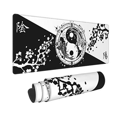 Japanisches Yin Yang Koi Karpfen Fisch Kirschblüte Mauspad - 30 x 80 cm Große Verlängerte Rutschfeste Gummiunterseite Mit Genähten Kanten - Gaming PC Desktop Japanisches Yin Yang Koi Karpfen Fisch Kirschblüte Mauspad - 30 x 80 cm Große Verlängerte Rutschfeste Gummiunterseite Mit Genähten Kanten - Gaming PC Desktop von YANGZHI