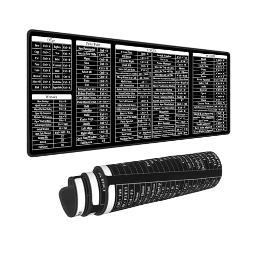 Mauspad für Computer, Büro, Powerpoint, Excel Word Shortcut-Tasten, 30 x 80 cm, große, verlängerte, rutschfeste Gummiunterseite, Mauspad mit genähten Kanten, Gaming-PC, Desktop, großes Mauspad Mauspad für Computer, Büro, Powerpoint, Excel Word Shortcut-Tasten, 30 x 80 cm, große, verlängerte, rutschfeste Gummiunterseite, Mauspad mit genähten Kanten, Gaming-PC, Desktop, großes Mauspad von YANGZHI