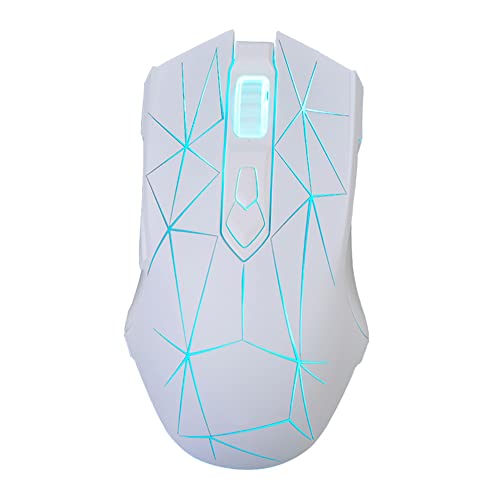 SHUAIGUO AJ52 7 RGB-Modi mit Hintergrundbeleuchtung Professionelle E-Sport-Gaming-Maus mit Kabel und Einstellbarer DPI 750/1000/1250/1500/1750/2000/2500 Weiß + Muster von YANGZY