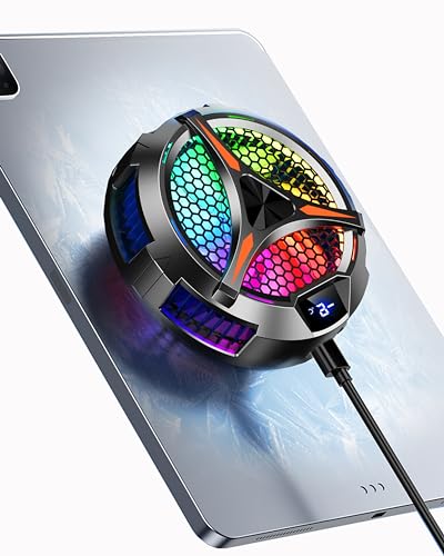 YANISM iPad-Kühler, magnetischer Tablet-Kühler für iPad/Surface Pro/Samsung Tab/Dampfdeck, iPad-Kühler mit Temperaturüberwachung, LED-Gaming-Licht für mobiles Gaming, Tiktok Live-Streaming von YANISM